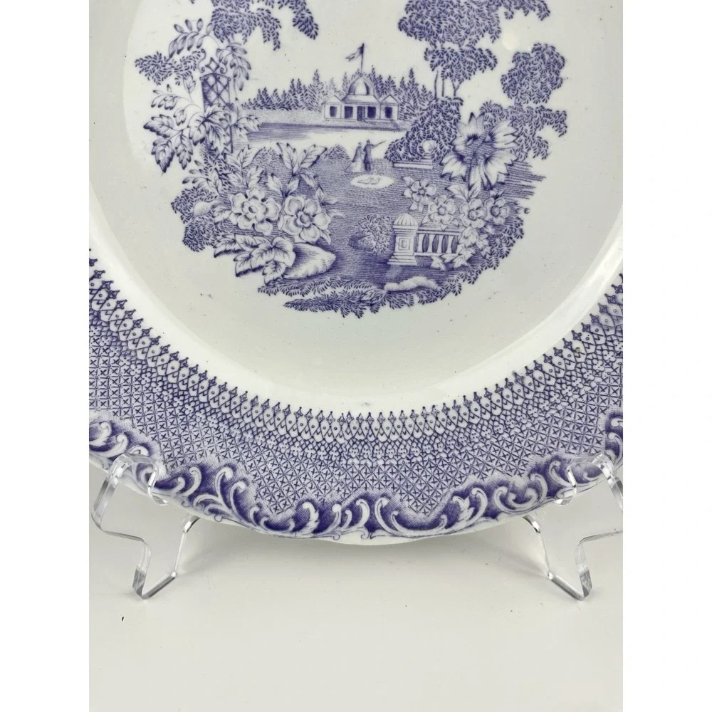 Antique Rorstrand Purple Transferware Lila Spet Plate Lilac Lace 9.5